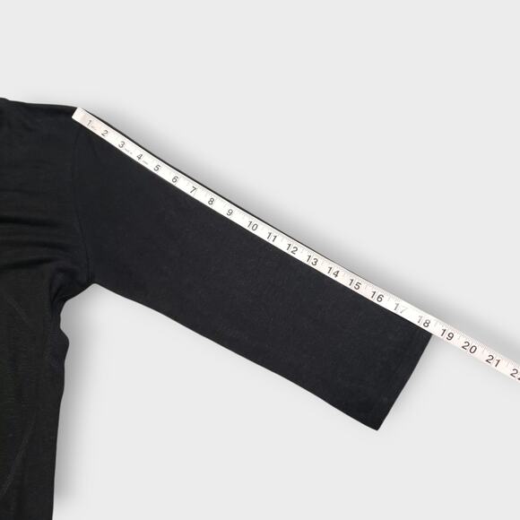 Elliot Lauren Womens Linen Black Boatneck Top Size Med Minimalist Neutral Basic - Picture 11 of 13